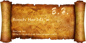 Bosch Harlám névjegykártya